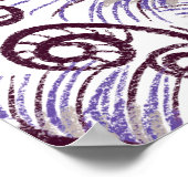 Boho Peacock Feather Jewel Tone-Lila Poster (Ecke)