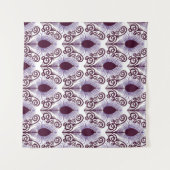 Boho Peacock Feather Jewel Tone-Lila Wandteppich (Vorderseite (Horizontal))