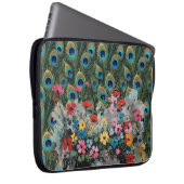 Boho Peacock Feathers And Wildflowers Laptopschutzhülle (Vorne Rechts)
