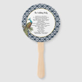 Boho Peacock Gray Aquamarin Gold Wedding Program Fächer (Rückseite)