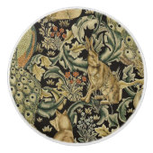 Boho Peacock Rabbit Hare Forest Animals Keramikknauf (Vorderseite)