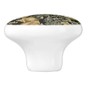 Boho Peacock Rabbit Hare Forest Animals Keramikknauf (Seitenansicht)