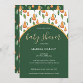 Boho Pear Watercolor Handgemalt Einladung (Vorne/Hinten)