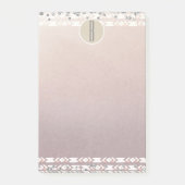 Boho Pearl Shimmer Glam Kraft Rustikales Monogramm Post-it Klebezettel (Vorderseite)
