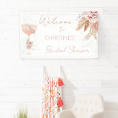 Boho Pearls Prosecco Brautparty Begrüßungsbanner Banner (Insitu)