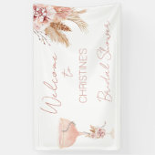 Boho Pearls Prosecco Brautparty Begrüßungsbanner Banner (Vertikal)