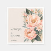 Boho pearthy floral Hochzeit gedruckt Serviette (Vorderseite)