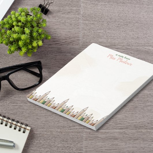 Boho Pencils Lehrer Wertschätzung Personalisiert Notizblock