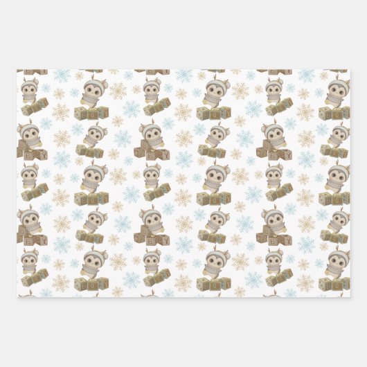 Boho Penguin Baby Boy Geschenkpapier Set (Vorderseite 3)