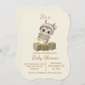 Boho Penguin Boy Baby Dusche Einladung (Vorne/Hinten)