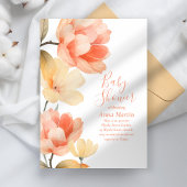 Boho Peonies Baby Shower Einladung