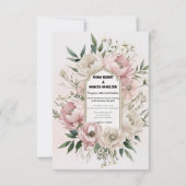 Boho Peonies Blush & Ivory Floral Wedding Save The Date (Vorderseite)