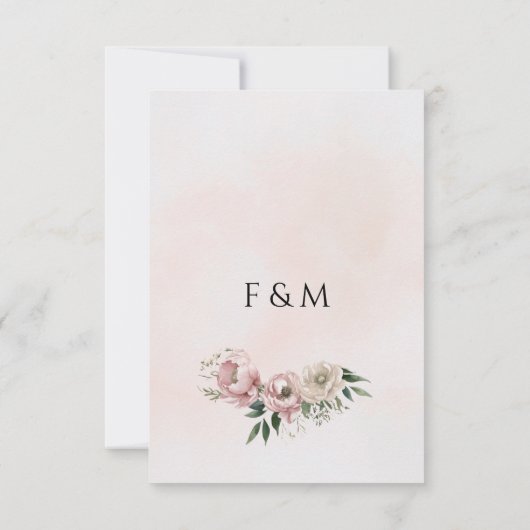 Boho Peonies Blush & Ivory Floral Wedding Save The Date (Rückseite)