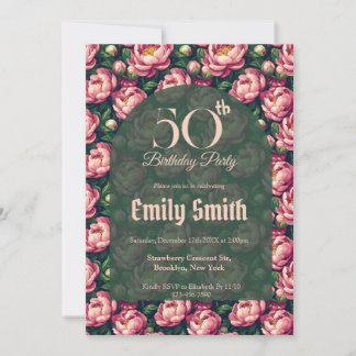 Boho Peonies Fantasy Outdoor Birthday Einladung