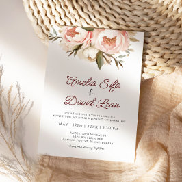 Boho Peonies Floral Wedding Einladung