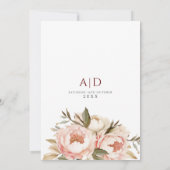 Boho Peonies Floral Wedding Einladung (Rückseite)