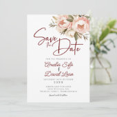 Boho Peonies Floral Wedding Save The Date (Stehend Vorderseite)