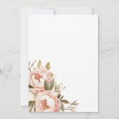 Boho Peonies Floral Wedding Save The Date (Rückseite)