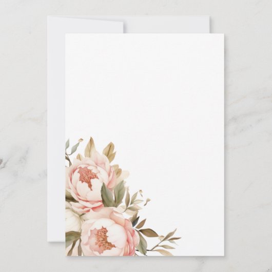 Boho Peonies Floral Wedding Save The Date (Rückseite)