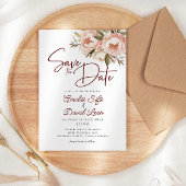 Boho Peonies Floral Wedding Save The Date
