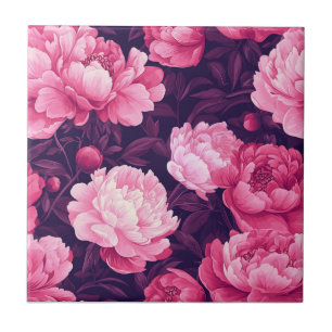 Boho Peonies Keramik Tiles for Kitchen Walls Fliese