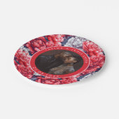 Boho Peonies Teller für Hochzeitsfeier (Schrägansicht)