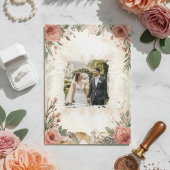 Boho Peony Rose Floral Wedding Einladung