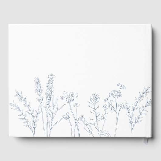 Boho Periwinkle Blue Wildblume Wedding Guest Book Gästebuch (Rückseite)