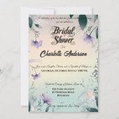 Boho Periwinkle und Silver Brautparty Einladung (Vorderseite)