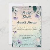 Boho Periwinkle und Silver Brautparty Einladung (Vorderseite)