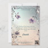 Boho Periwinkle und Silver Brautparty Einladung (Rückseite)