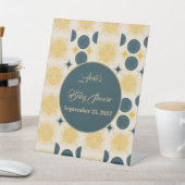 Boho Personalisiert Sun Moon Stars Blau gelb Sockelschild (In SItu)