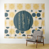 Boho Personalisiert Sun Moon Stars Blau gelb Wandteppich (Beispiel (Horizontal))