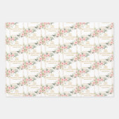 Boho personalisierte Erröten Rose Goldquinceanera Geschenkpapier Set (Vorderseite)