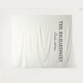 Boho personalisiertes Stoff-Hochzeit-Willkommenssc Wandteppich (Vorderseite (Horizontal))