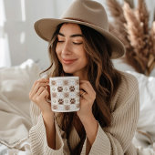 Boho Pet Paw Checkered Kaffeetasse