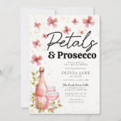 Boho Petals Prosecco Whimsikflora Brautparty Einladung (Vorderseite)