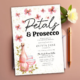 Boho Petals Prosecco Whimsikflora Brautparty Einladung