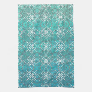 Boho Pfau Inspiration Türkis Geschirrtuch