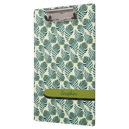 Boho Pfauenfeder Klemmbrett (Links)