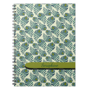 Boho Pfauenfeder Notizbuch Notizblock