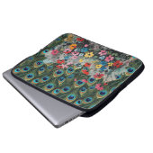Boho Pfauenfedern und Wildblumen Laptopschutzhülle (Vorne Knopf)