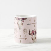 Boho Pfeile und Schädel, Aquarellmuster. Kaffeetasse (Mittel)