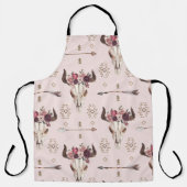 Boho Pfeile und Schädel, Aquarellmuster. Schürze (Vorderseite)