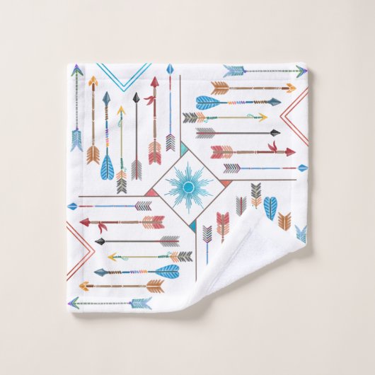 Boho Pfeile und Sun V11 ID748 Badhandtuch Set (Waschlappen)