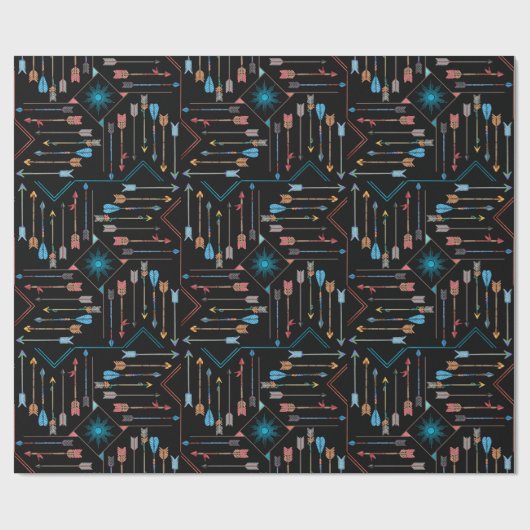 Boho Pfeile und Sun V11 ID748 Geschenkpapier (Flach)