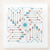 Boho Pfeile und Sun V11 Sq ID748 Glasuntersetzer (Vorderseite)