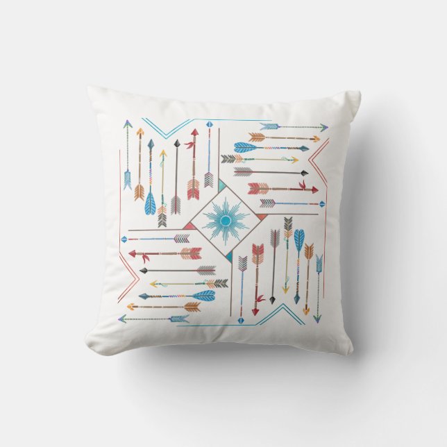 Boho Pfeile und Sun V11 Sq ID748 Kissen (Vorderseite)