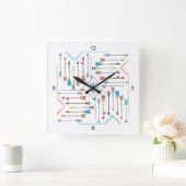 Boho Pfeile und Sun V11 Sq ID748 Quadratische Wanduhr (Zuhause)