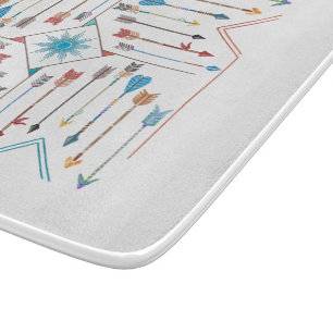 Boho Pfeile und Sun V11 Sq ID748 Schneidebrett